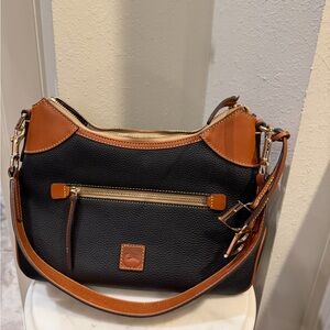 Dooney & Bourke Black Shoulder Bag with Brown Trim NWOT